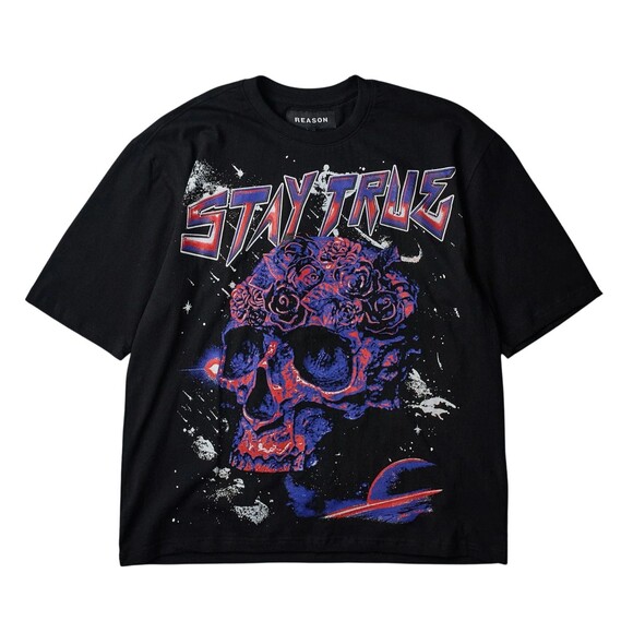 Reason T-Shirt Men’s XL, XXL Black Stay True World Tour Skull All We Trust Is Us - Picture 1 of 3